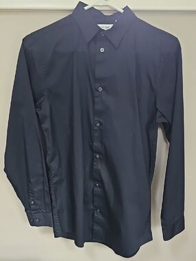 Calvin Klein Men's Black Long-Sleeve Dress Shirt